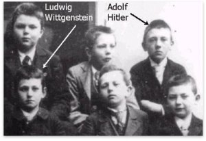 A school photo of Wittgenstein & Hitler - according to the adventurous theory of Kimberley Cornish, a member of the Babs Thiering Down Under School of Hermetic Historiography