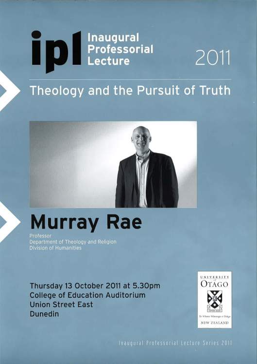 Murray Rae: Theology and the Pursuit of Truth